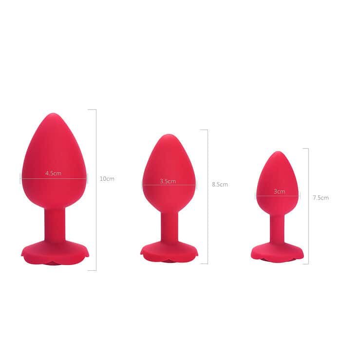 3pcs Rose Silicone Anal Plug Set - Image 10