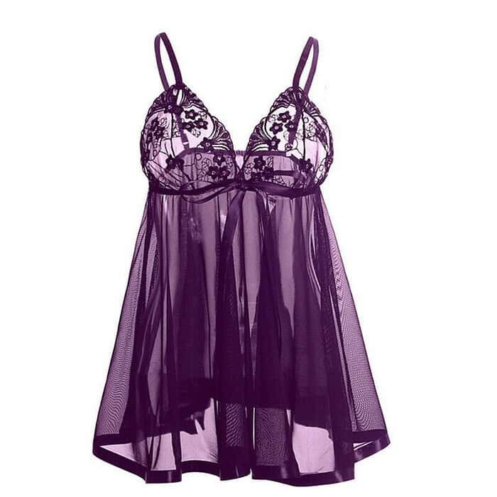 Sexy Women's Plus Size Lingerie Lace Dress Nightwear Sleepwear G-string - Image 19