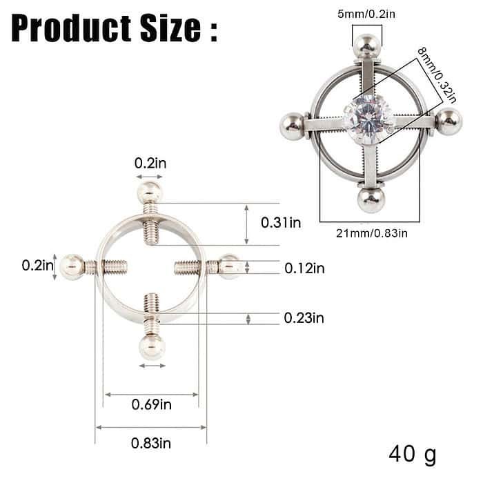 Adjustable stainless steel zircon nipple clip - Image 6