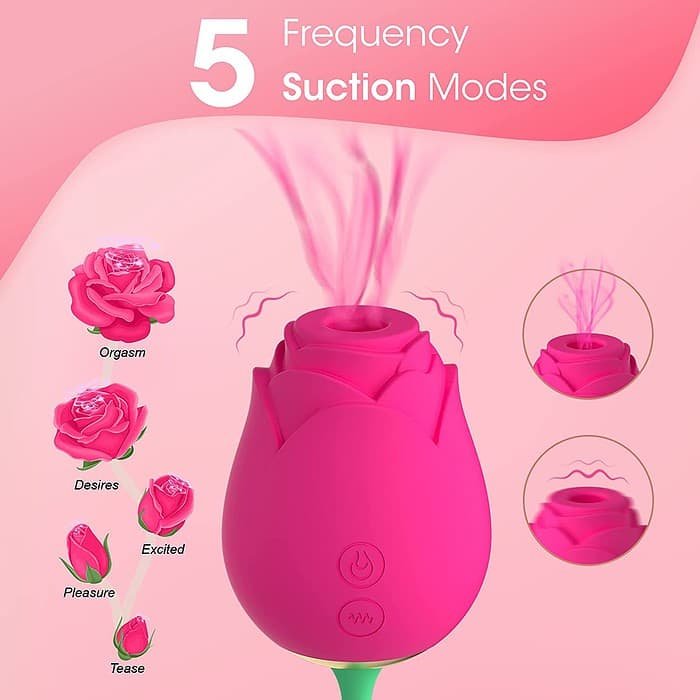 Double Sided Rose Clitoral Sucking Vibrator - Image 9