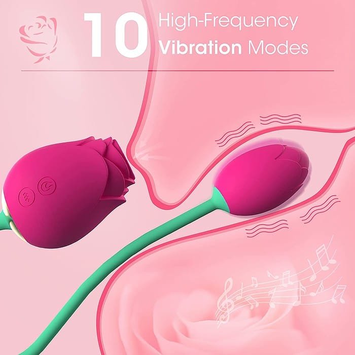 Double Sided Rose Clitoral Sucking Vibrator - Image 8