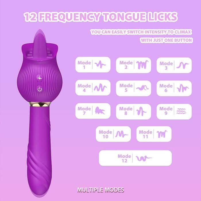 12 Frequency Tongue Rose Vibrator - Image 14