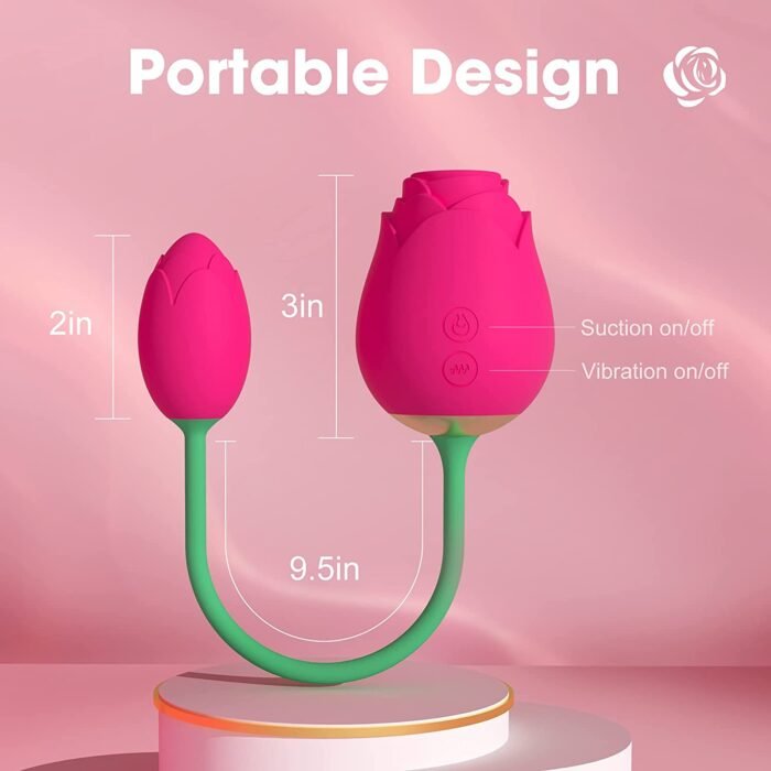 Double Sided Rose Clitoral Sucking Vibrator - Image 11