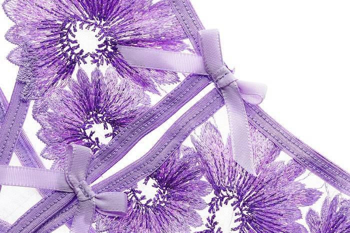 Purple Floral Lace Bra Set - Image 7