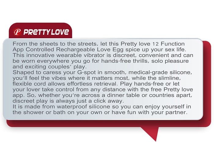 12 Function App Controlled Rechargeable Love Egg - Image 2