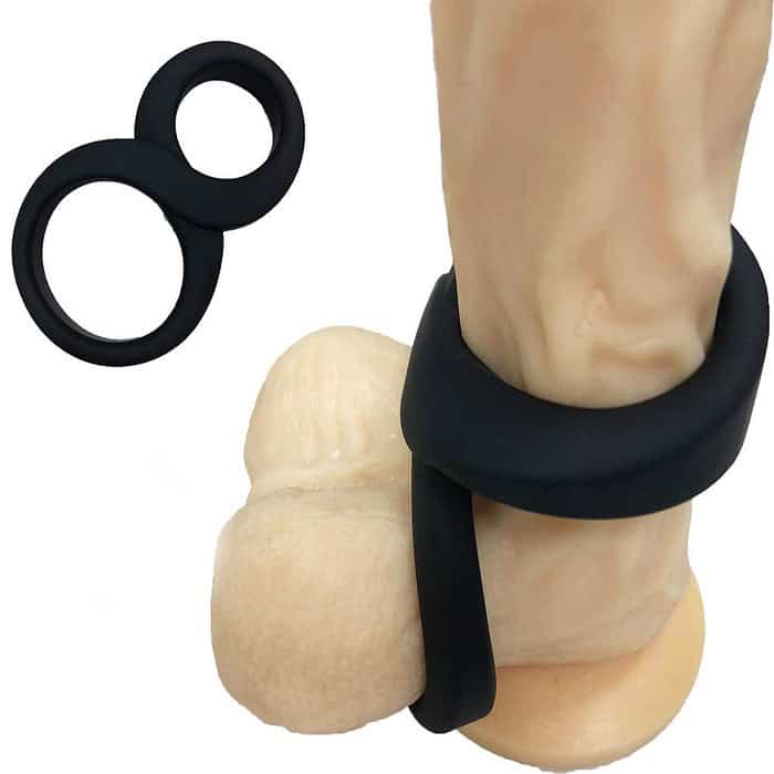 8  Silicone Delay Dual Ring Cock Ring - Image 5
