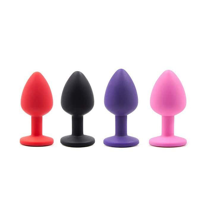 Small Size Jewelled Silicone Anal Plug - Image 6