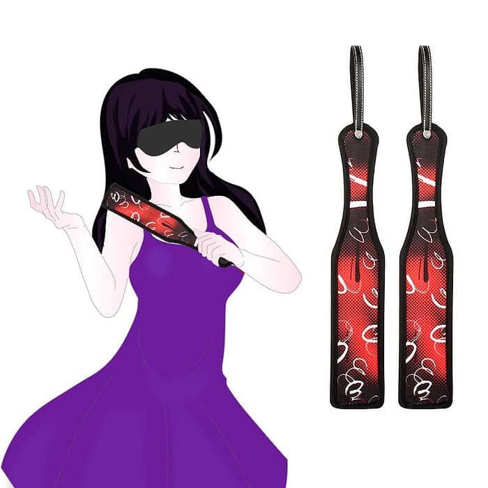 Spanking Paddle Faux Leather Spanker Flogger Whip Cane - Image 2