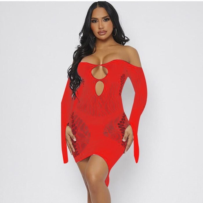 Spider Jacquard Wrapped Hip Dress - Image 4