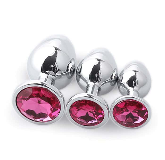 3pcs Diamond Butt Plug Anal Plug (Round Shape) - Image 2