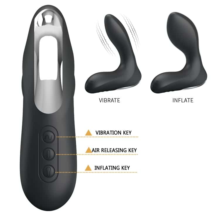 12-Function Vibrations Inflatable USB Rechargeable Anal Vibrator