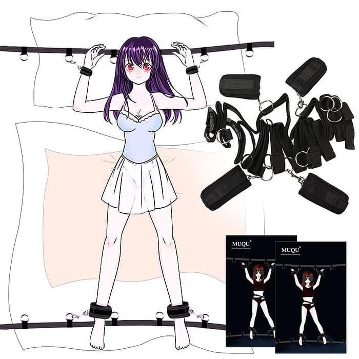 Cosplay Fetish Bed Restraint Bondage Hands Ankle Cuffs Fantasy - Image 2