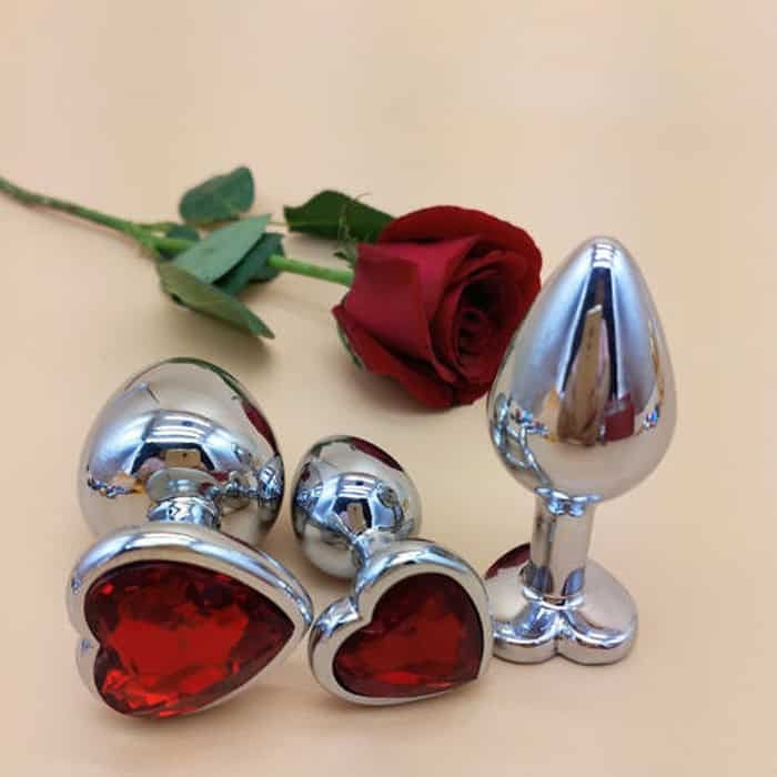 3pcs Diamond Butt Plug Anal Plug (Heart Shape) - Image 16