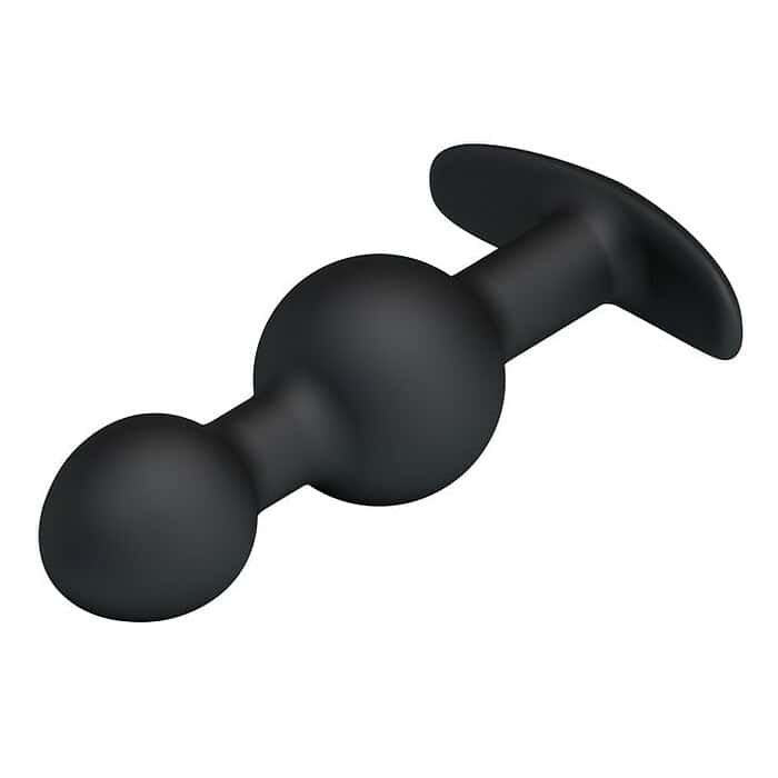 Heavy Balls Silicone Butt Plug In Black - Image 3