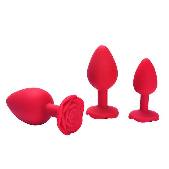 3pcs Rose Silicone Anal Plug Set - Image 13