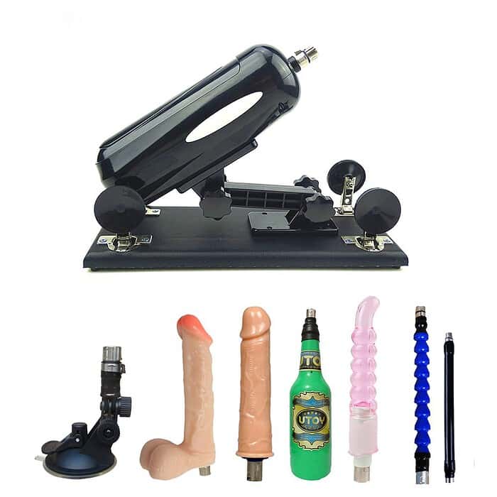 High Quality Black Sex Machine Set - Image 1