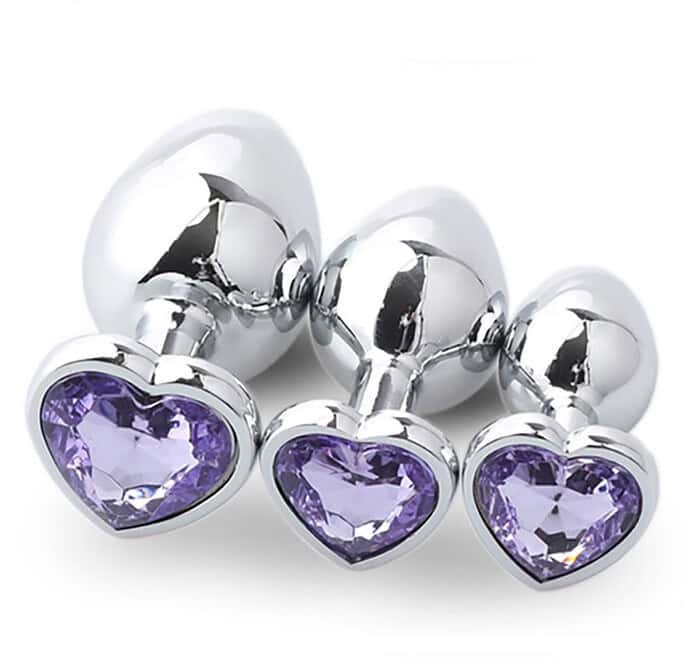 3pcs Diamond Butt Plug Anal Plug (Heart Shape) - Image 31