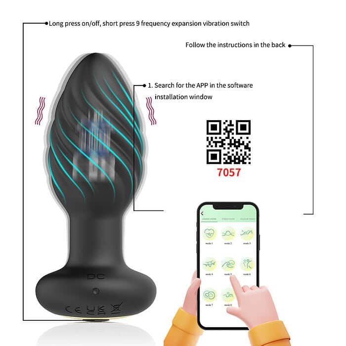 App Control / Wireless Screw Vibrating Anal Plug - Image 9