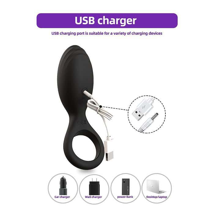 10 Speed USB Rechargeable Vibrating Cock Ring - Image 6