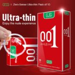 GJG 001 Series Ultra-Thin Zero Distance Natural Latex Rubber Condoms Red 10PCS - Image 2
