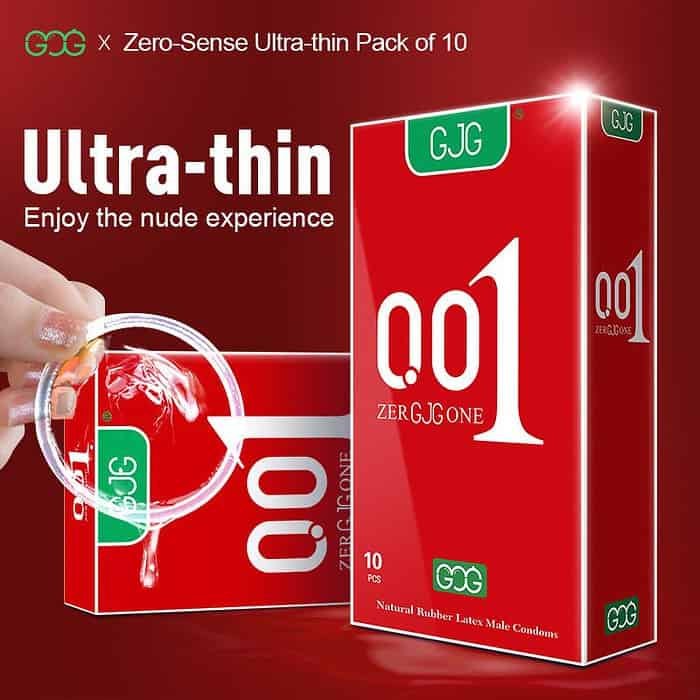 GJG 001 Series Ultra-Thin Zero Distance Natural Latex Rubber Condoms Red 10PCS - Image 2