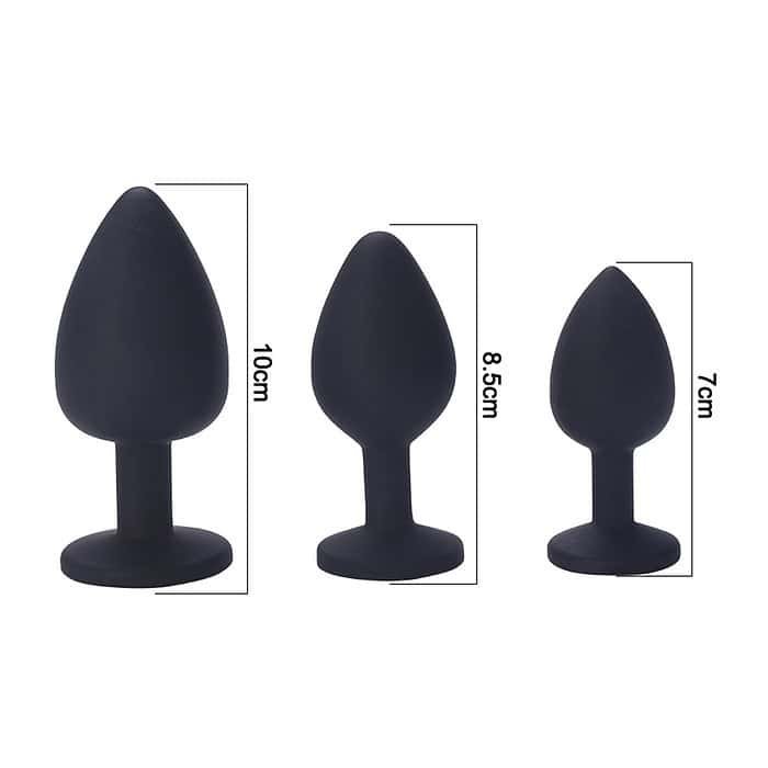3pcs Diamond Silicone Anal Plug - Image 7