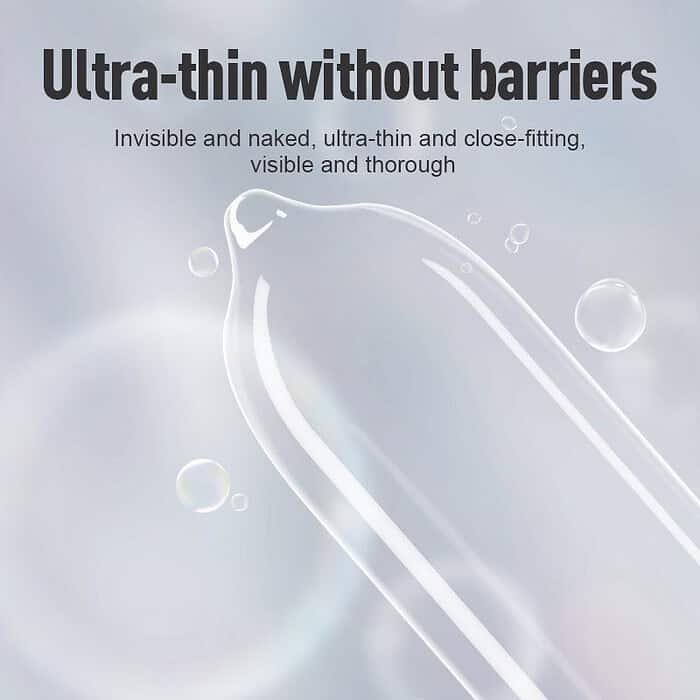 GJG 003 Series Ultra-Thin Zero Distance Natural Latex Rubber Condoms Silver 3PCS - Image 3