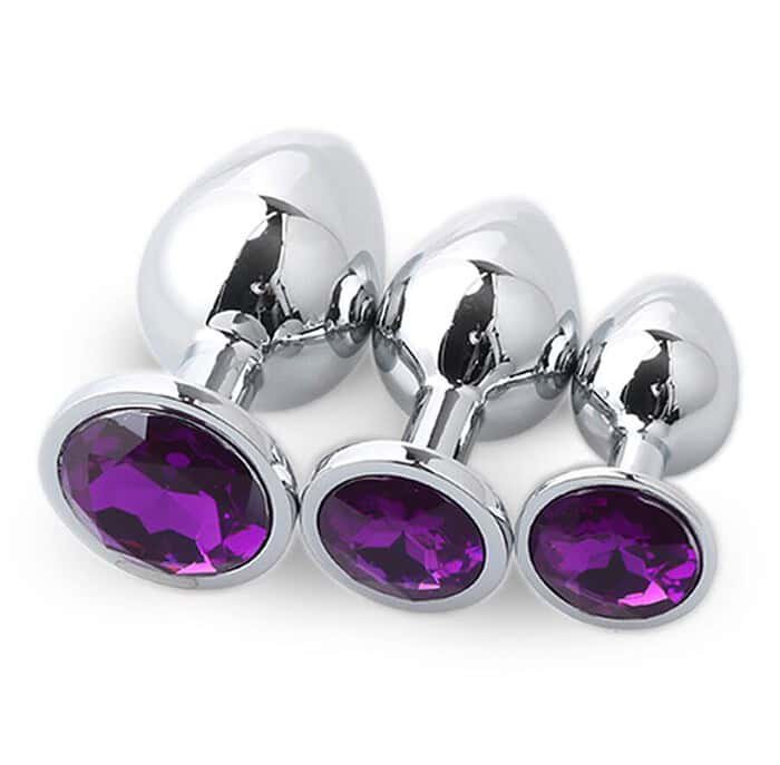 3pcs Diamond Butt Plug Anal Plug (Round Shape) - Image 3