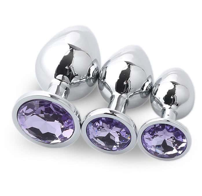 3pcs Diamond Butt Plug Anal Plug (Round Shape) - Image 4
