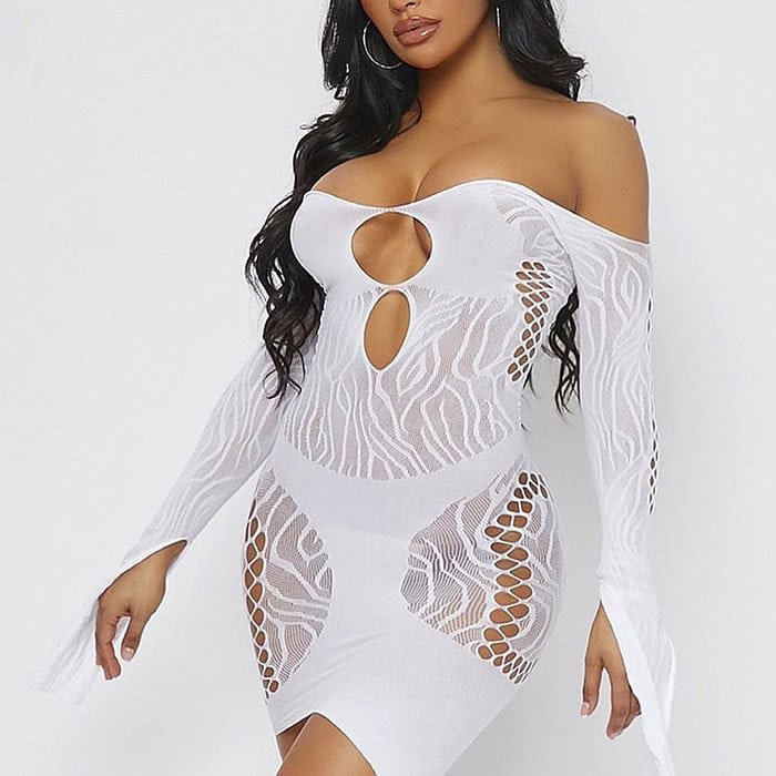 Spider Jacquard Wrapped Hip Dress - Image 3