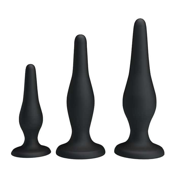Suction Base Silicone Anal Butt Plug 3pcs/set - Image 2
