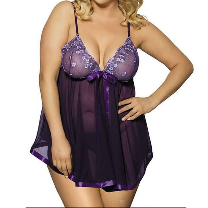 Sexy Women's Plus Size Lingerie Lace Dress Nightwear Sleepwear G-string - Image 3